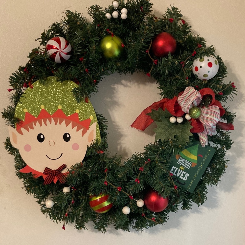 🎄"Raised by Elves" Elf Theme Wreath